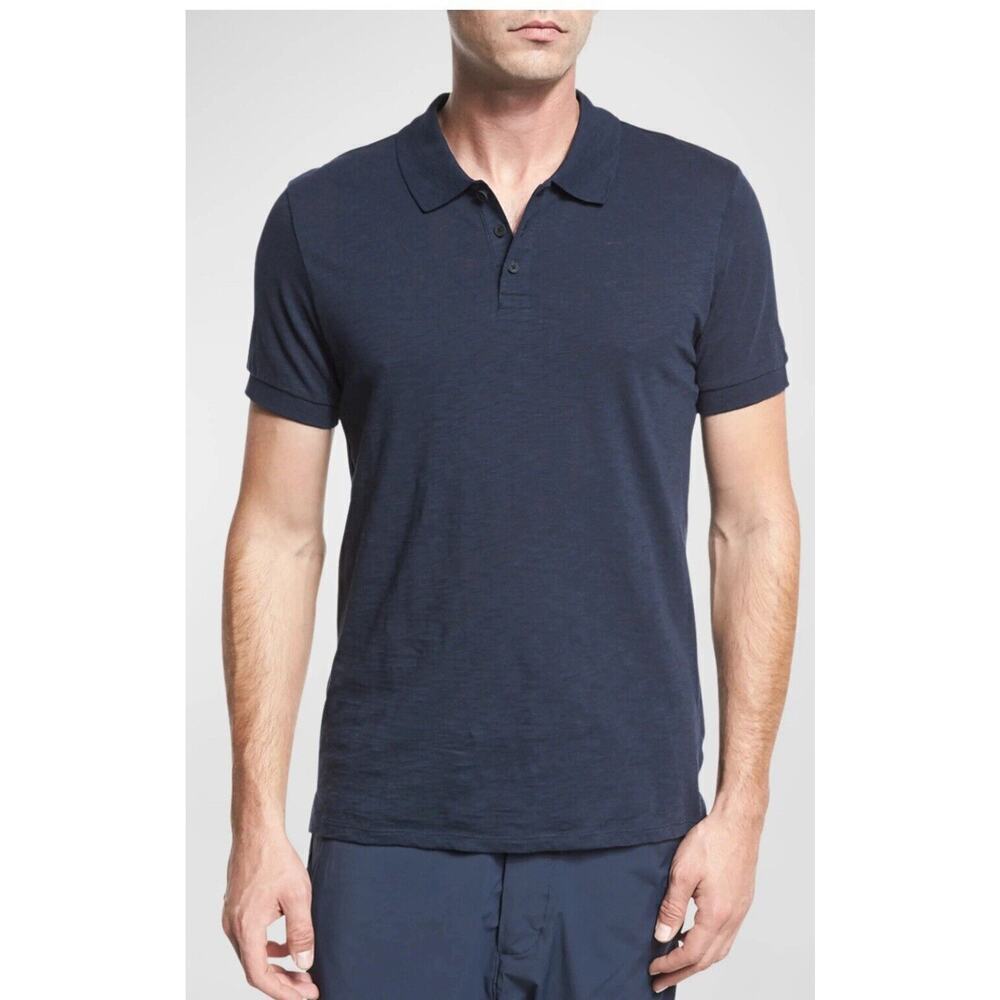 Vince Polo Shirt Mens Extra Large XL Navy Blue Cotton Preppy Short Sleeve Casual